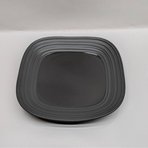 Mikasa Swirl Square Graphite Gray Dinner Plate 10 3/4" Modern Design - Picture 1 of 10